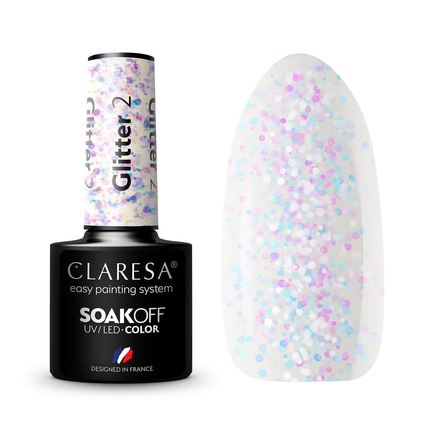 Claresa Ημιμόνιμο βερνίκι GLITTER 2 5g