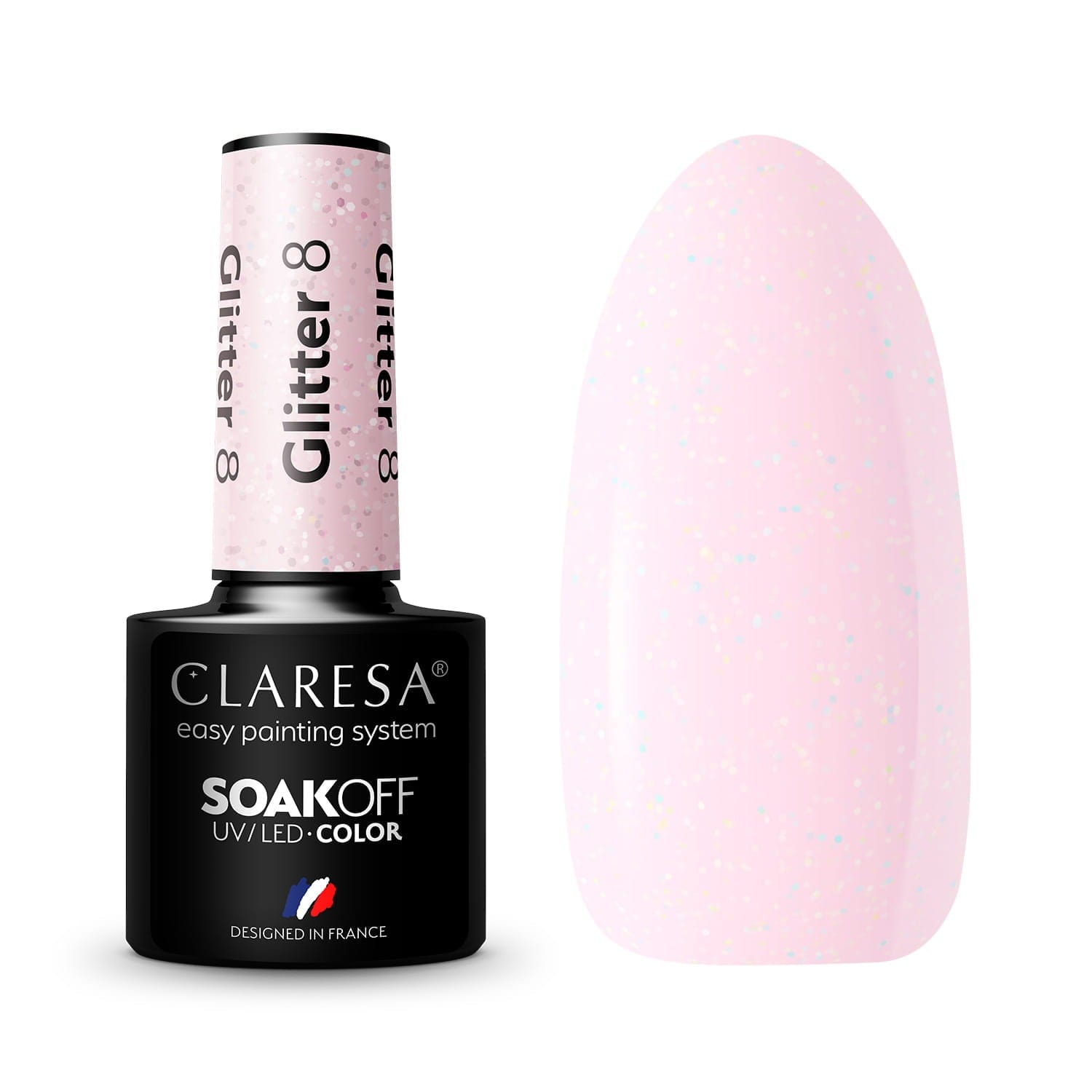 Claresa Ημιμόνιμο βερνίκι GLITTER 8 5g